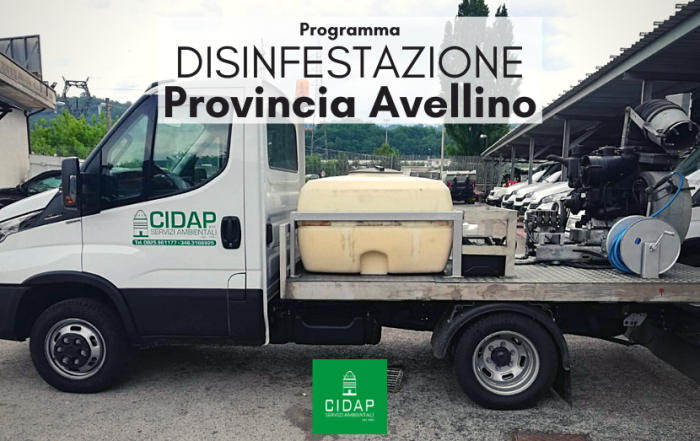 Provincia Avellino, programma di disinfestazione luglio 2021