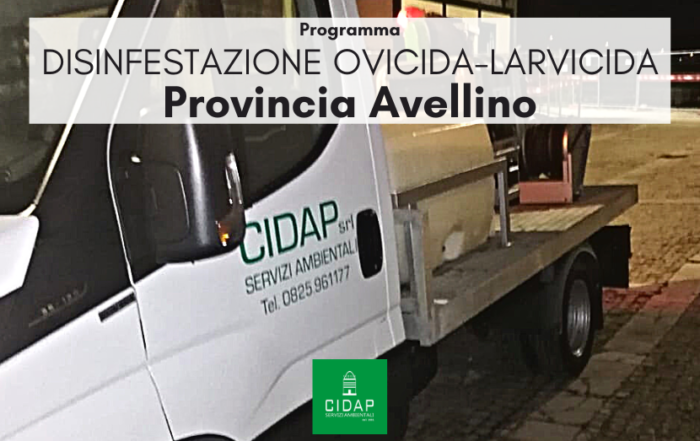 Provincia Avellino, programma di disinfestazione ovidica-larvicida marzo 2023