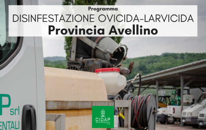 Provincia Avellino, programma di disinfestazione ovidica-larvicida luglio 2023